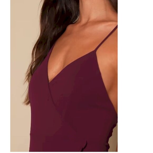 In Love Forever Plum Lace-Up High-Low Maxi Dress Size XS NWOT - Picture 6 of 7